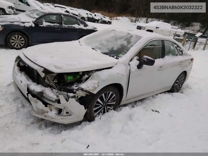 4S3BNAB60K3032322 2019 Subaru Legacy 2.5I