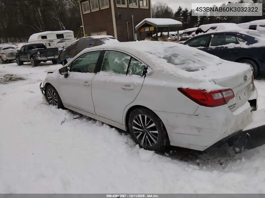 4S3BNAB60K3032322 2019 Subaru Legacy 2.5I
