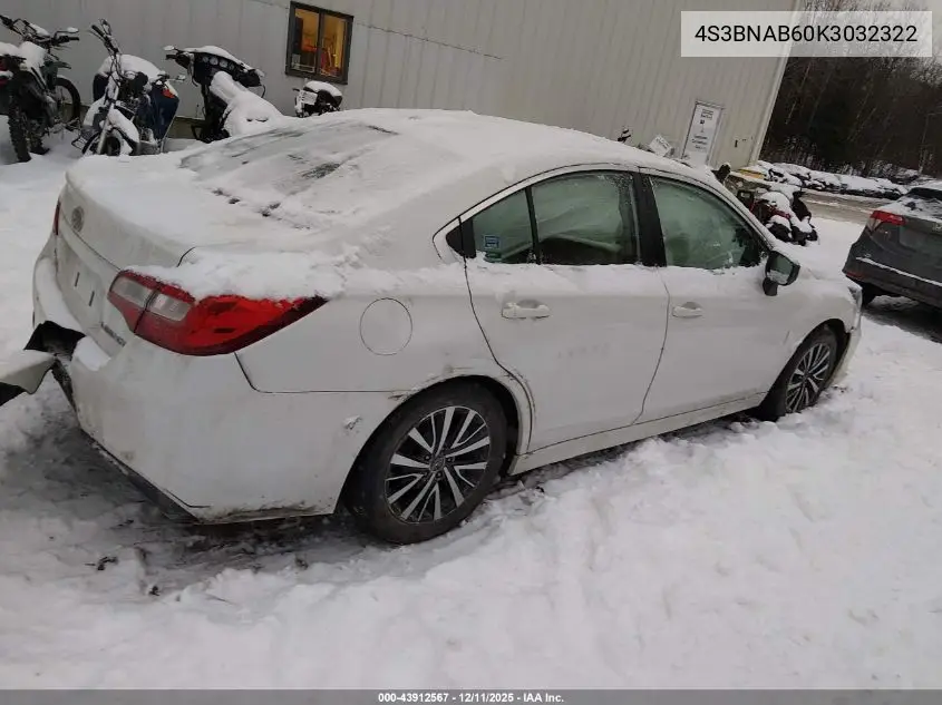 4S3BNAB60K3032322 2019 Subaru Legacy 2.5I