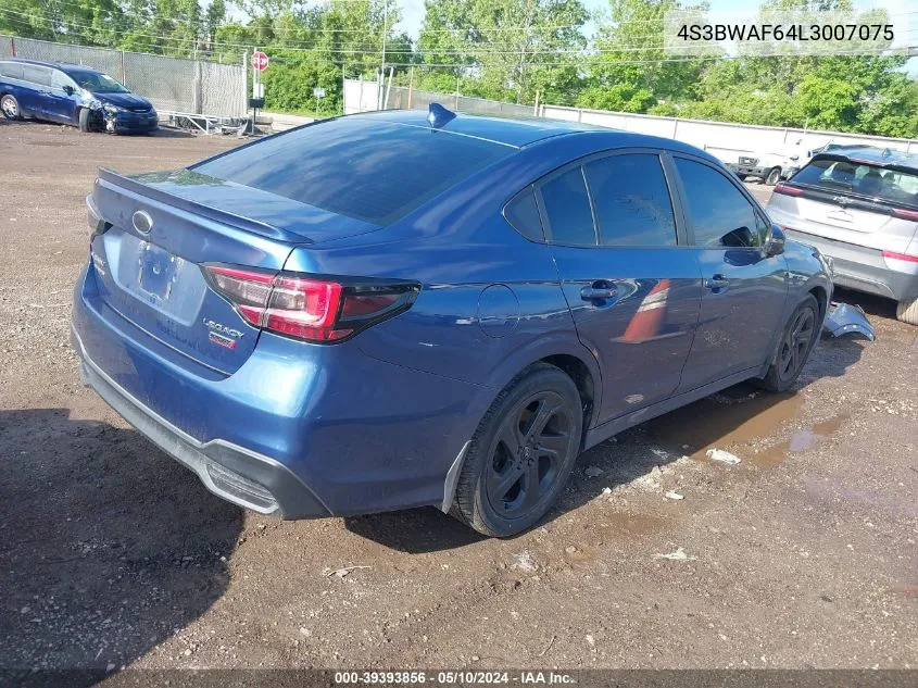 2020 Subaru Legacy Sport VIN: 4S3BWAF64L3007075 Lot: 39393856