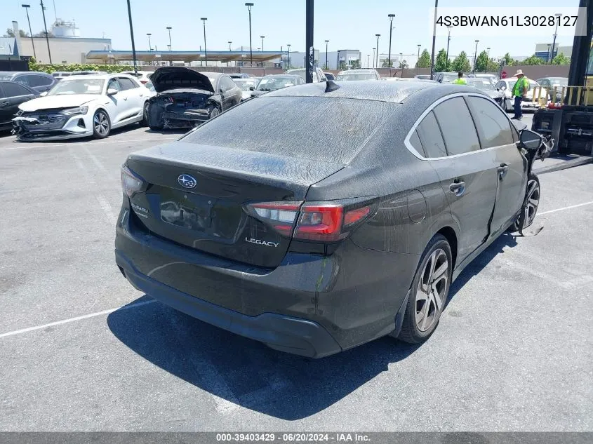 2020 Subaru Legacy Limited VIN: 4S3BWAN61L3028127 Lot: 39403429