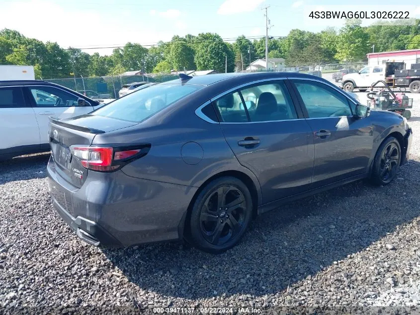 4S3BWAG60L3026222 2020 Subaru Legacy Sport