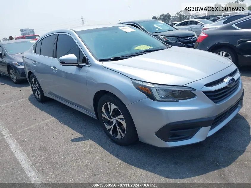 2020 Subaru Legacy Premium VIN: 4S3BWAC6XL3016996 Lot: 39850556