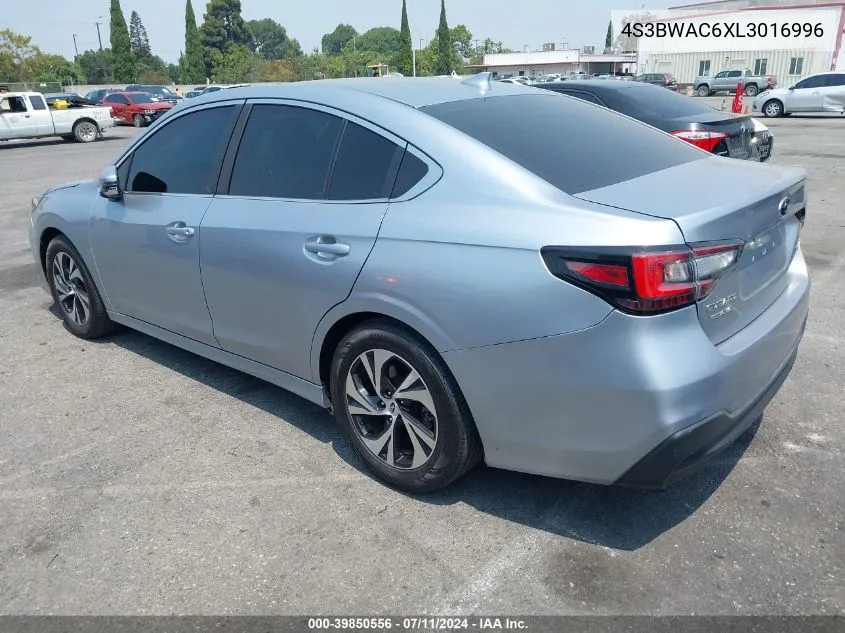 2020 Subaru Legacy Premium VIN: 4S3BWAC6XL3016996 Lot: 39850556