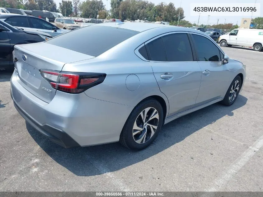 2020 Subaru Legacy Premium VIN: 4S3BWAC6XL3016996 Lot: 39850556