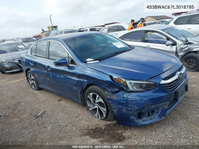 4S3BWAC67L3018785 2020 Subaru Legacy Premium