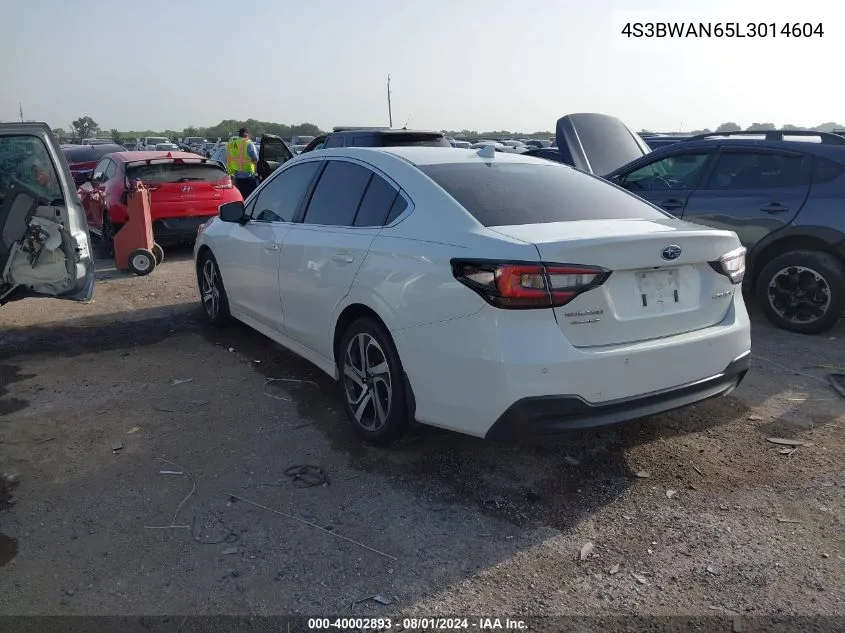 2020 Subaru Legacy Limited VIN: 4S3BWAN65L3014604 Lot: 40002893