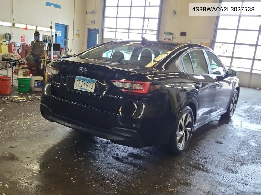 4S3BWAC62L3027538 2020 Subaru Legacy Premium