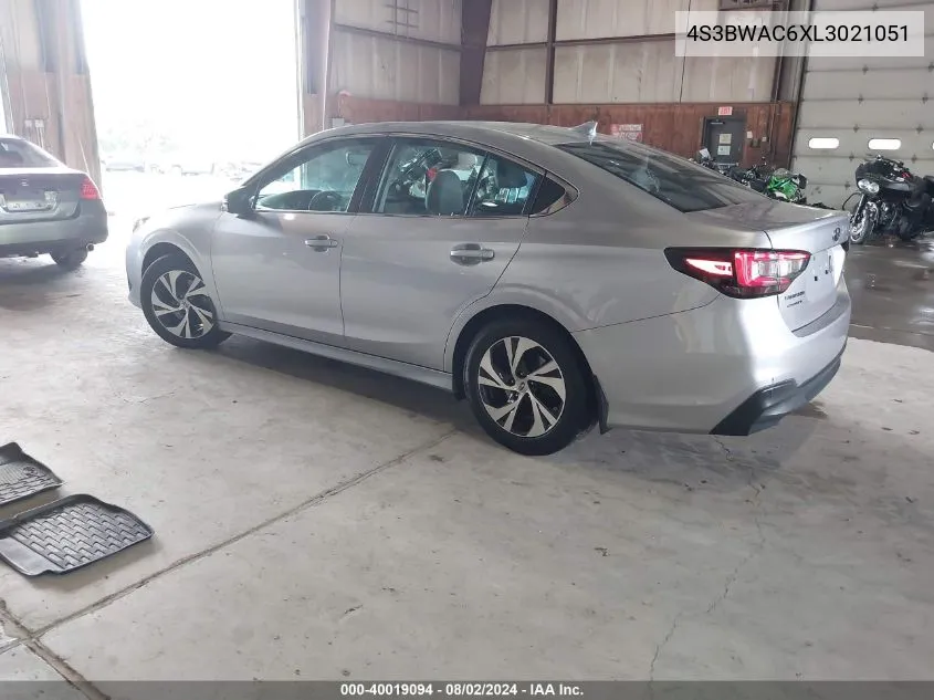 2020 Subaru Legacy Premium VIN: 4S3BWAC6XL3021051 Lot: 40019094