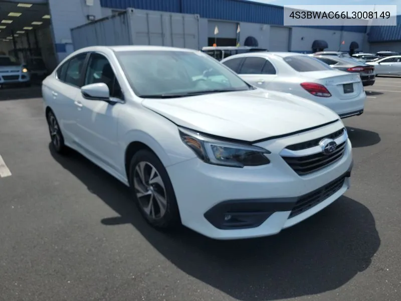 2020 Subaru Legacy Premium VIN: 4S3BWAC66L3008149 Lot: 40084820