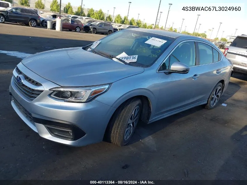 2020 Subaru Legacy Premium VIN: 4S3BWAC67L3024960 Lot: 40113364