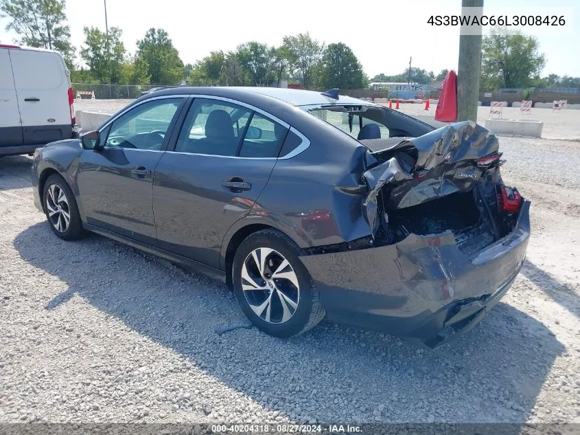 2020 Subaru Legacy Premium VIN: 4S3BWAC66L3008426 Lot: 40204318