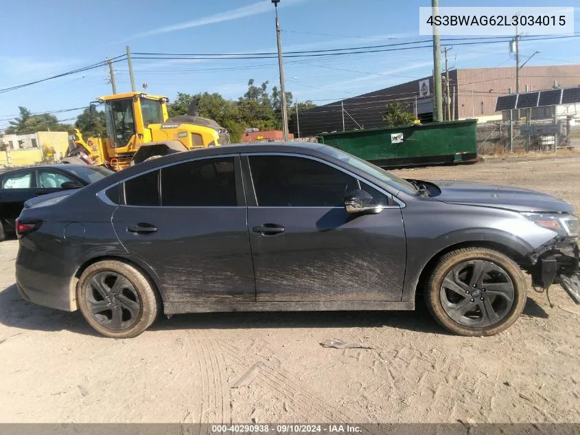 2020 Subaru Legacy Sport VIN: 4S3BWAG62L3034015 Lot: 40290938