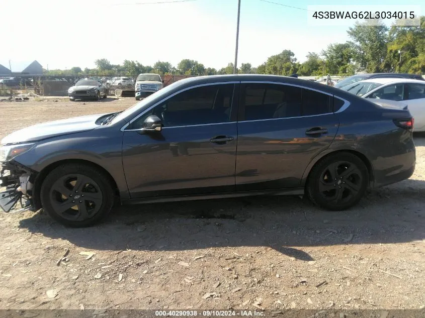 2020 Subaru Legacy Sport VIN: 4S3BWAG62L3034015 Lot: 40290938