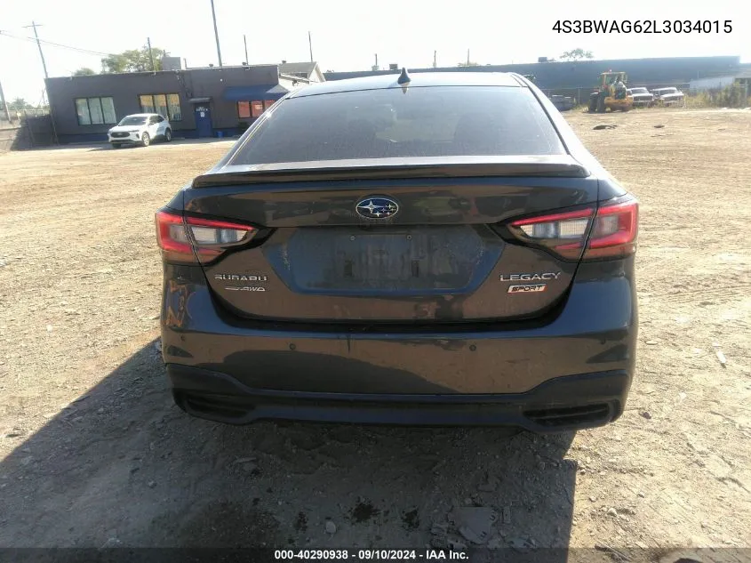 2020 Subaru Legacy Sport VIN: 4S3BWAG62L3034015 Lot: 40290938