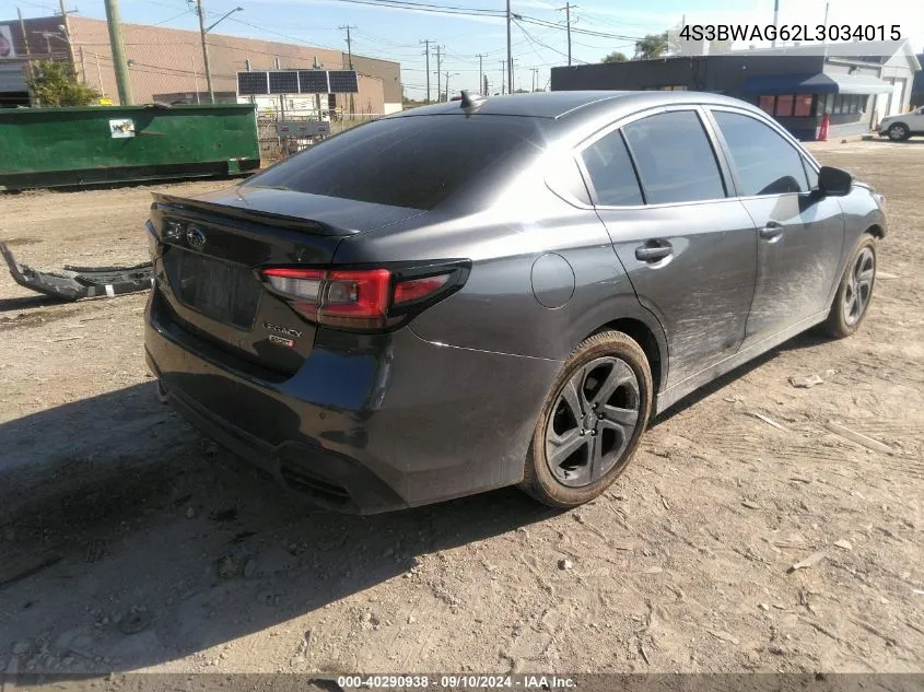 2020 Subaru Legacy Sport VIN: 4S3BWAG62L3034015 Lot: 40290938