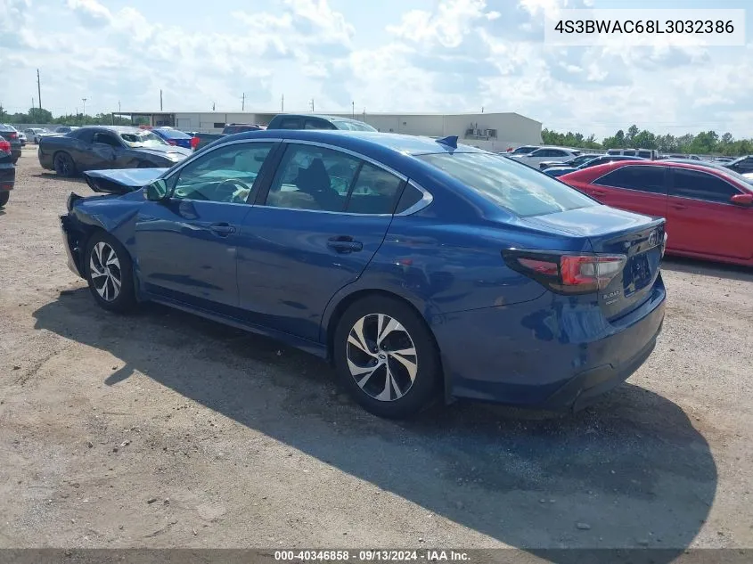 2020 Subaru Legacy Premium VIN: 4S3BWAC68L3032386 Lot: 40346858