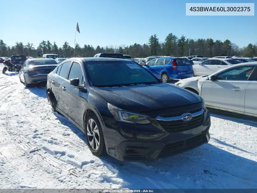 4S3BWAE60L3002375 2020 Subaru Legacy Premium