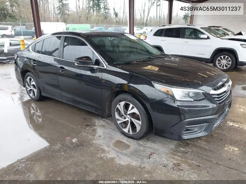 4S3BWAC65M3011237 2021 Subaru Legacy Premium