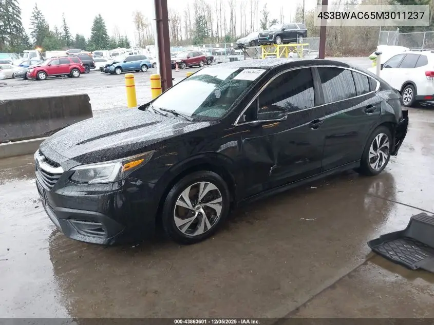 4S3BWAC65M3011237 2021 Subaru Legacy Premium