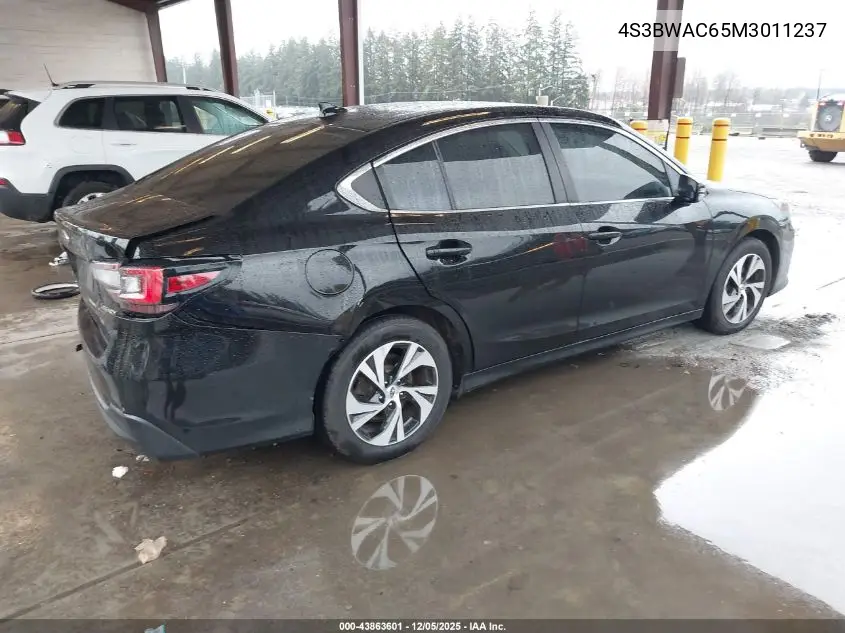 4S3BWAC65M3011237 2021 Subaru Legacy Premium