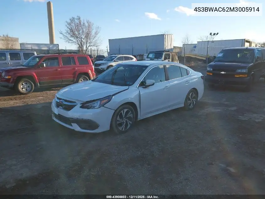 4S3BWAC62M3005914 2021 Subaru Legacy Premium
