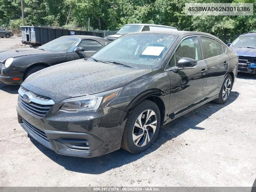 4S3BWAD62N3018386 2022 Subaru Legacy Premium