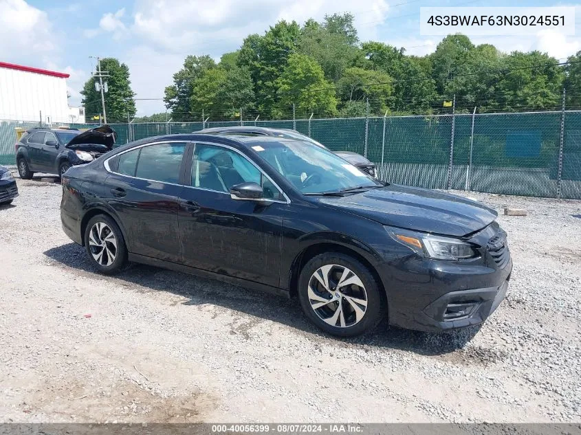 4S3BWAF63N3024551 2022 Subaru Legacy Premium