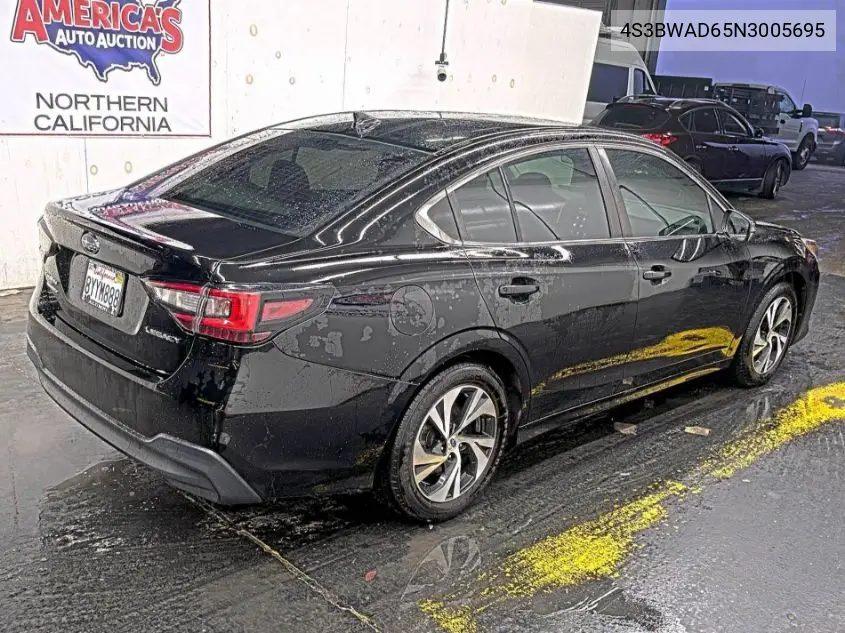 2022 Subaru Legacy Premium VIN: 4S3BWAD65N3005695 Lot: 44288711