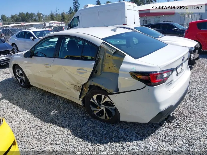 2023 Subaru Legacy Premium VIN: 4S3BWAD6XP3011592 Lot: 40015134