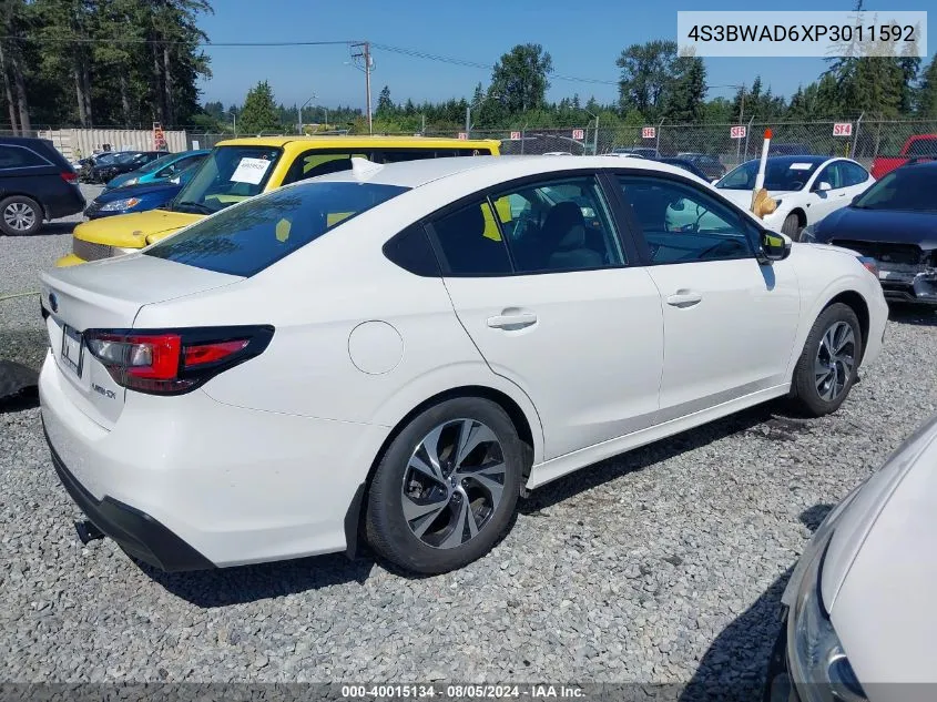 2023 Subaru Legacy Premium VIN: 4S3BWAD6XP3011592 Lot: 40015134