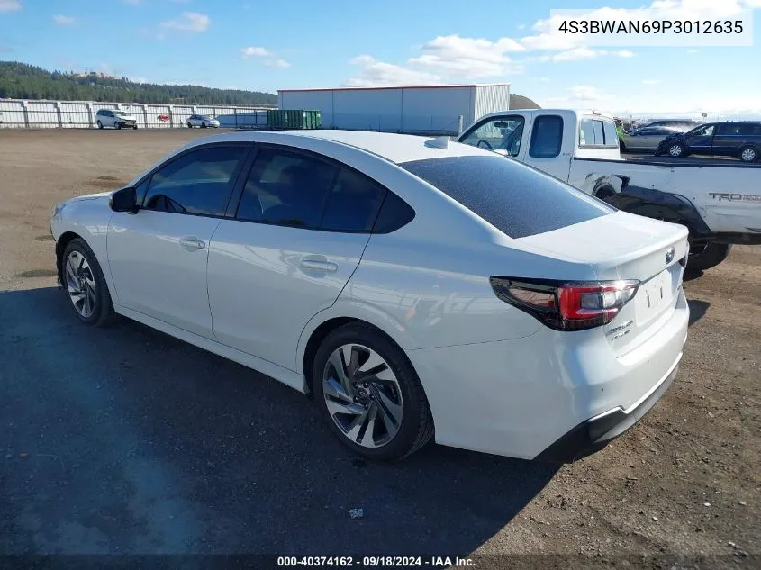 2023 Subaru Legacy Limited VIN: 4S3BWAN69P3012635 Lot: 40374162