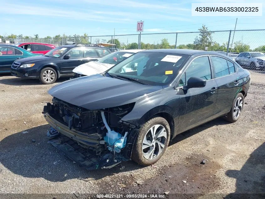 2025 Subaru Legacy VIN: 4S3BWAB63S3002325 Lot: 40221321