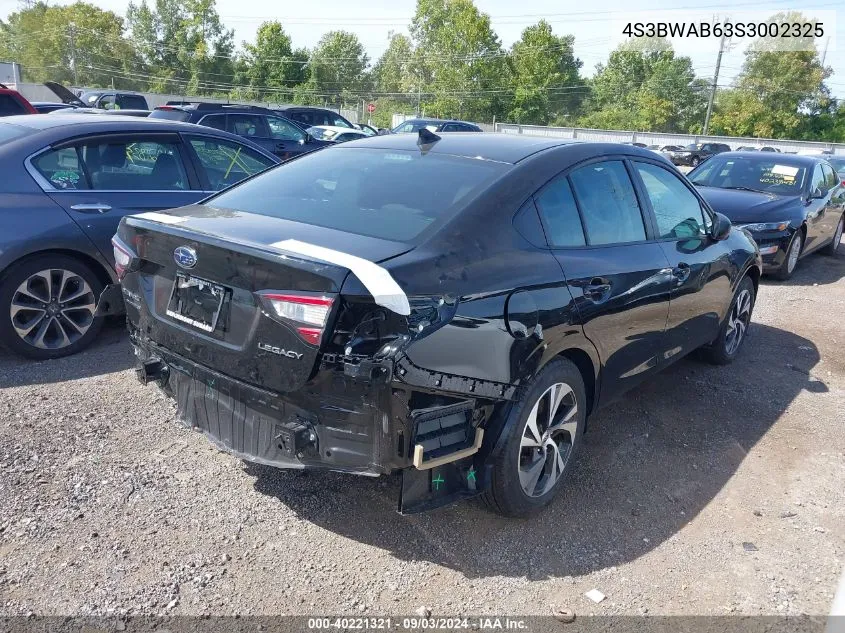 4S3BWAB63S3002325 2025 Subaru Legacy