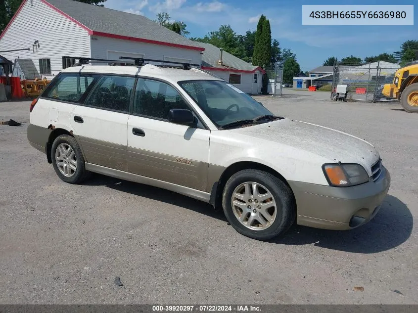 2000 Subaru Outback VIN: 4S3BH6655Y6636980 Lot: 39920297