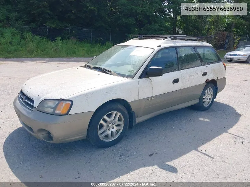 2000 Subaru Outback VIN: 4S3BH6655Y6636980 Lot: 39920297