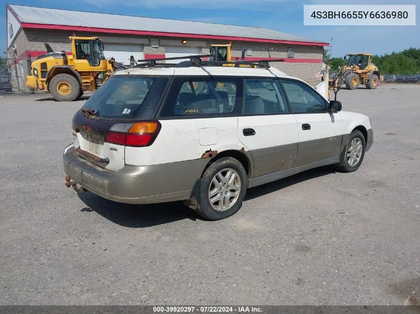 2000 Subaru Outback VIN: 4S3BH6655Y6636980 Lot: 39920297