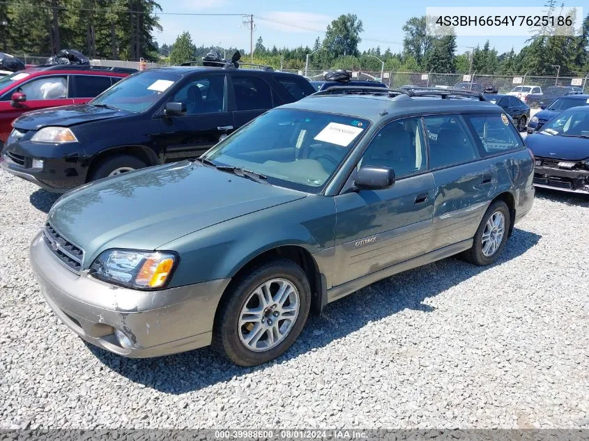 2000 Subaru Outback VIN: 4S3BH6654Y7625186 Lot: 39988600