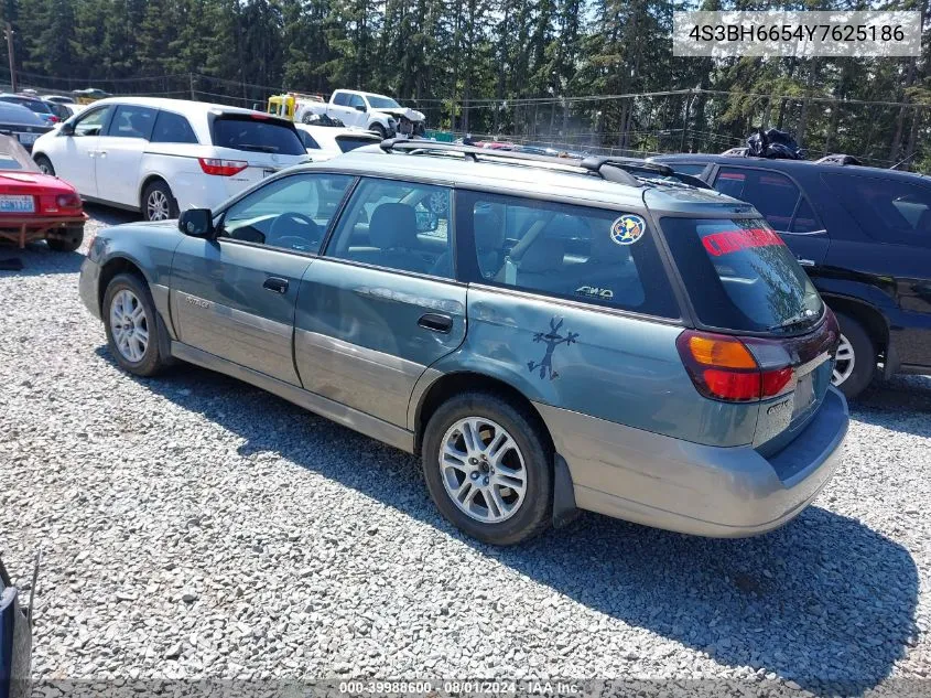 2000 Subaru Outback VIN: 4S3BH6654Y7625186 Lot: 39988600