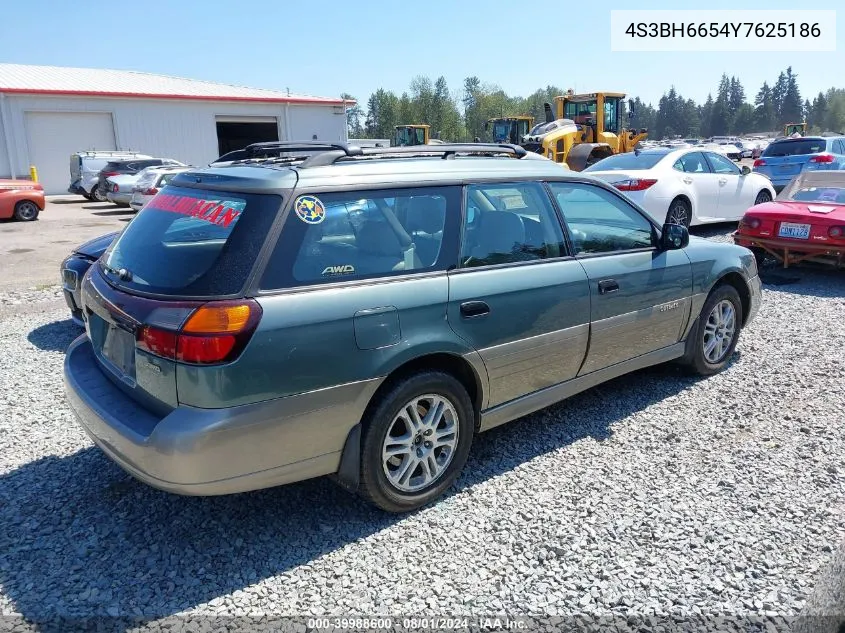 2000 Subaru Outback VIN: 4S3BH6654Y7625186 Lot: 39988600