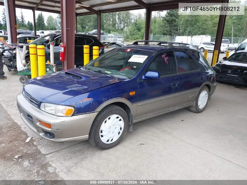 2000 Subaru Outback VIN: JF1GF4850YH808212 Lot: 39998921