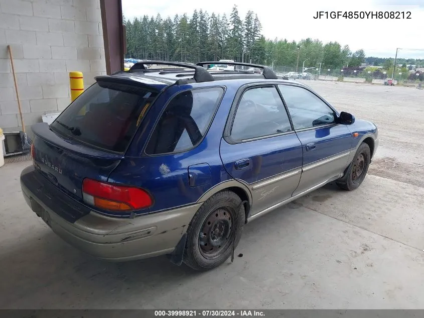 2000 Subaru Outback VIN: JF1GF4850YH808212 Lot: 39998921