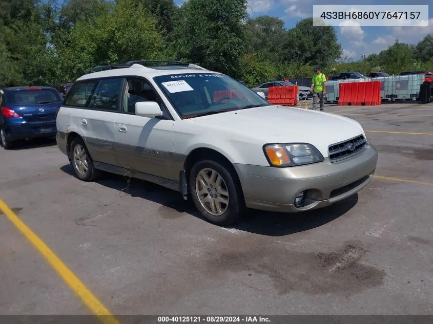 2000 Subaru Outback Limited VIN: 4S3BH6860Y7647157 Lot: 40125121