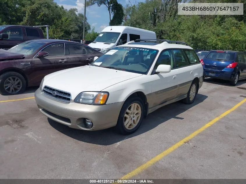 2000 Subaru Outback Limited VIN: 4S3BH6860Y7647157 Lot: 40125121