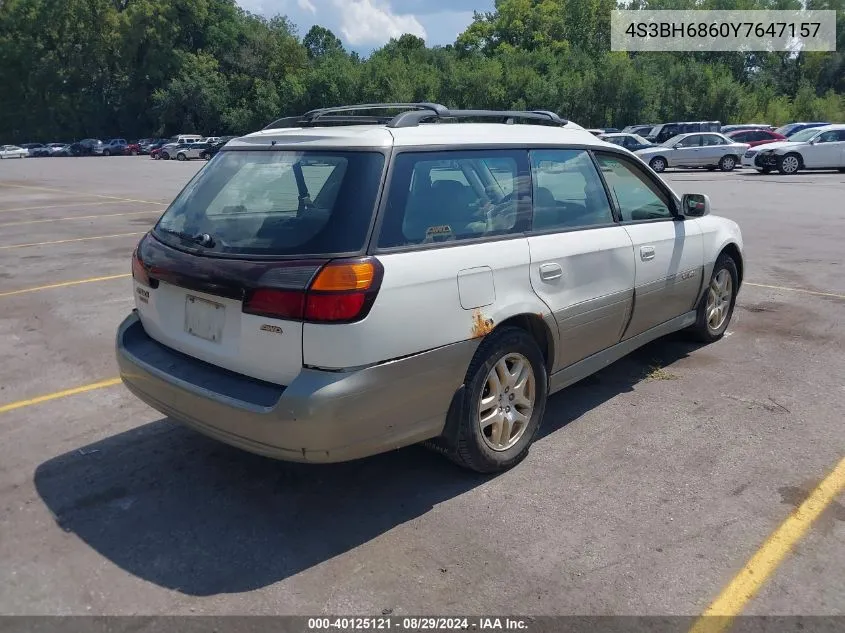 2000 Subaru Outback Limited VIN: 4S3BH6860Y7647157 Lot: 40125121