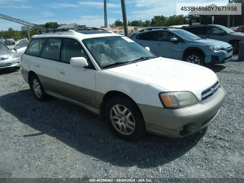 2000 Subaru Outback Limited VIN: 4S3BH6860Y7671958 Lot: 40266460