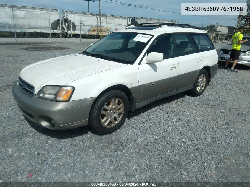 2000 Subaru Outback Limited VIN: 4S3BH6860Y7671958 Lot: 40266460