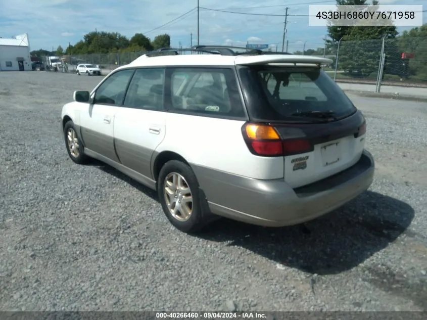 2000 Subaru Outback Limited VIN: 4S3BH6860Y7671958 Lot: 40266460