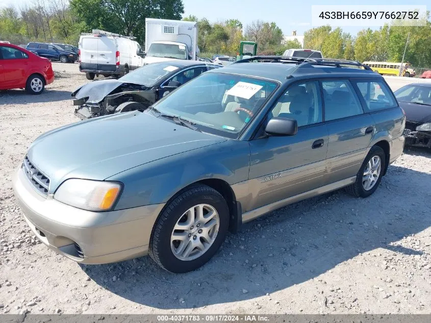 2000 Subaru Outback VIN: 4S3BH6659Y7662752 Lot: 40371783