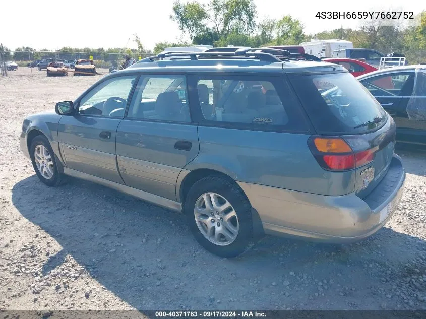 2000 Subaru Outback VIN: 4S3BH6659Y7662752 Lot: 40371783